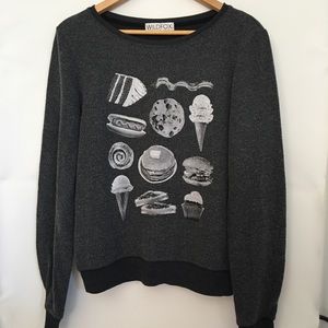Wildfox Gray Junk Food Soft Oversized Sweater